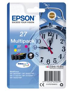 Epson Inktcartridge T2705, 27 Origineel Combipack Cyaan, Geel, Magenta C13T27054012