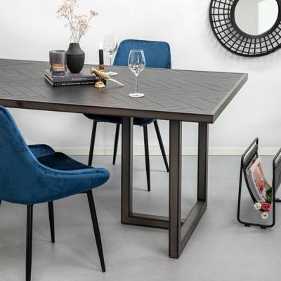 Sohome Eettafel 'Skyler' 240 x 100cm, Acaciahout en metaal, kleur zwart