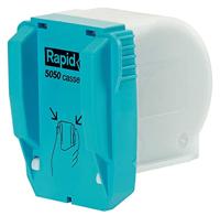 Rapid R5050 Nietcassette, Capaciteit tot 50 Vellen, Bevat 5000 Nietjes, Eenvoudig Herladen, Gepatenteerde Nietcassette, 7 x 8,5 x 8,8 Centimeter, Blauw/Wit, 20993500