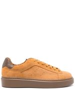 Doucal's lace-up suede sneakers - Orange - thumbnail