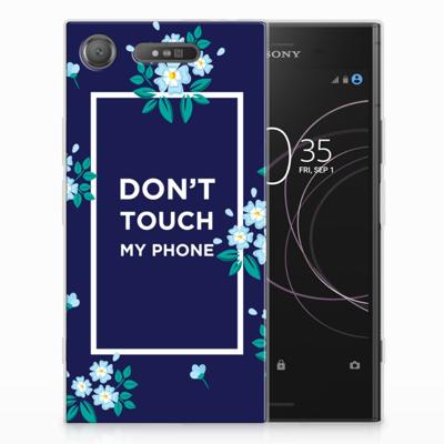 Sony Xperia XZ1 Silicone-hoesje Flowers Blue DTMP