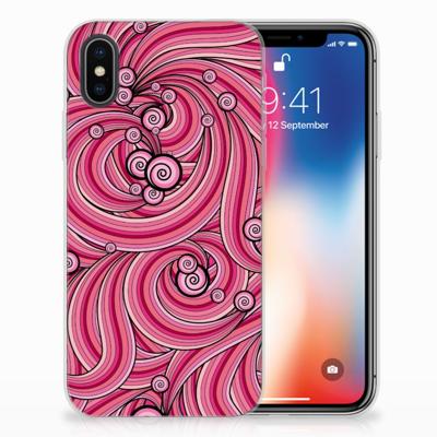 Apple iPhone X | Xs Hoesje maken Swirl Pink Apple iPhone X | Xs Hoesje maken Swirl Pink