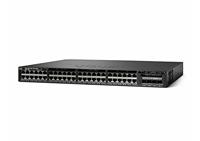 Cisco Catalyst 3650-48FS-S Netwerkschakelaar, 48 GbE PoE+ poorten, 4 1G uplinks, 1025WAC voeding, 1 HE, IP-basis functionaliteit, uitgebreide beperkte levenslange garantie (WS-C3650-48FS-S)