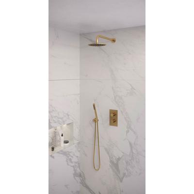 Regendoucheset 27 Inbouw Muur Brauer Gold Edition 20cm Rond Geborsteld Goud PVD 2 Greeps 3-weg met Thermostaatkraan en Staafhanddouche Regendoucheset 27 Inbouw Muur Brauer Gold Edition 20cm Rond Geborsteld Goud PVD 2 Greeps 3-weg met Thermostaatkraan en Staafhanddouche