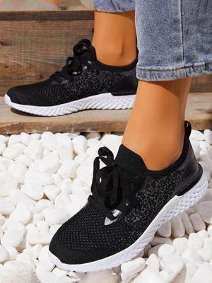 Stevig Kleur Ademend Eenvoudig Casual Flyknit Sport Rennen Schoenen