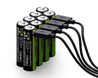 VERICO LoopEnergy AA 2550 oplaadbare USB-C-batterij AA 1.5V 2550mWh (1700mAh) Li-ion, snel opladen via USB-C-aansluiting in ca. 2 uur, 8x AA, kleur: groen