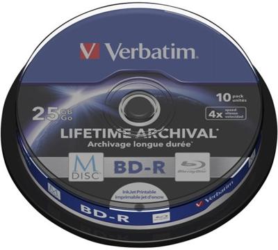 M-Disc - 10 x BD-R - 25 GB 4x - inkjet-bedrukbaar oppervlak - spindel