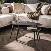 LifestyleFurn Salontafel Joseph Keramiek, Set van 2 stuks - Ceramic natural black - Organisch - thumbnail