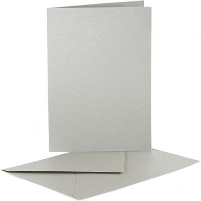 Creotime kaarten met enveloppen 10,5 x 15 cm 10 sets parelmoer zilver Creotime kaarten met enveloppen 10,5 x 15 cm 10 sets parelmoer zilver