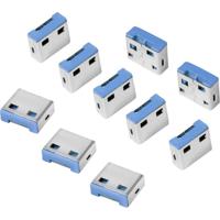 LogiLink USB PORT LOCK USB-A-poortslot Set van 10 stuks Zilver, Blauw Zonder sleutel - thumbnail