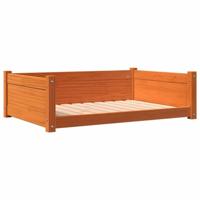 vidaXL Hondenmand 95,5x65,5x28 cm massief grenenhout wasbruin, hondenbank, hondenbed, dierenmand, huisdierenbank, huisdierenmand, dierenbed