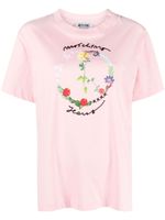 MOSCHINO JEANS t-shirt en coton à logo brodé - Rose - thumbnail