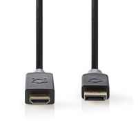 Nedis CCBW37100AT20 Displayport - Hdmi-kabel Displayport Male - Hdmi-connector 2,0 M Antraciet - thumbnail