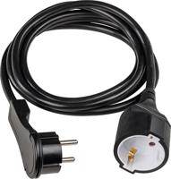 as - Schwabe 50212 Verlengsnoer met Platte Connector, 230 V, Zwart