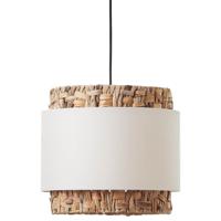 Brilliant Hanglamp Waterlilly rotan met witte stof 99826/09 - thumbnail