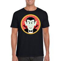 Halloween vampier/Dracula t-shirt zwart heren - thumbnail