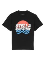 Stella McCartney Kids t-shirt en coton à imprimé requin - Noir