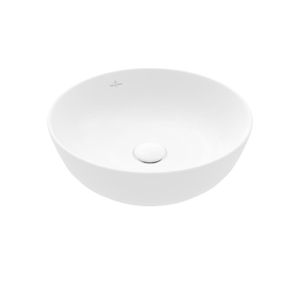 Villeroy & Boch Artis opzetwastafel rond Ø43x12.5cm Ceramic+ zonder kraangat zonder overloop stone white 417943RW