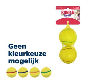 KONG SQUEEZZ TPR TENNISBAL GEEL ASSORTI 7X7X7 CM 2 ST