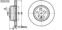 Remschijf ATE, Remschijftype: Geventileerd: , u.a. für BMW