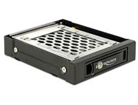 DELOCK 8,89 cm 3,5 inch wisselframe voor 1 x 6,35 cm 2,5 inch SATA/SAS HDD/SSD met trillingsbeveiliging.