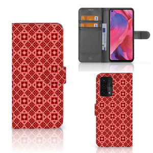 OPPO A54 5G | A74 5G | A93 5G Telefoon Hoesje Batik Rood