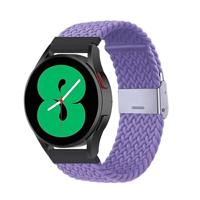 By Qubix - Compatible met Garmin Forerunner 255 - Braided nylon bandje - Paars - Compatible Garmin bandje - Bandbreedte: 22mm