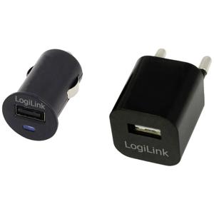 LogiLink PA0076 USB-oplader Binnen, Auto, Thuis Uitgangsstroom (max.) 1500 mA Aantal uitgangen: 1 x USB-A