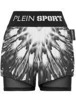 Plein Sport short imprimé à taille logo - Noir