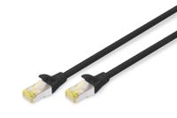 Digitus DK-1644-A-005/BL RJ45 Netwerkkabel, patchkabel CAT 6A S/FTP 0.50 m Zwart Halogeenvrij, Verdraaide paren, Snagless, Vlambestendig 1 stuk(s)