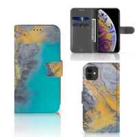 Apple iPhone 11 Bookcase Marble Blue Gold - thumbnail