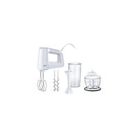 Braun MultiMix 3 HM3135WH Handmixer met 5 Snelheden en turbo, Inclusief Gardes, deeghaken, staafmixervoet, hakmolen en maatbeker, 500W, Wit