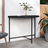 Tuintafel 100x50x75 cm poly rattan zwart - thumbnail