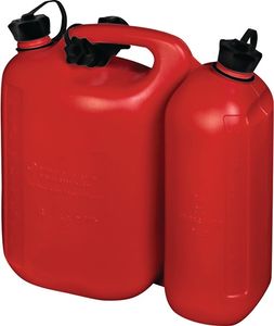 Hunersdorff Dubbele jerrycan voor brandstof | inhoud 5,5 + 3 l | rood HDPe | L316xB145xH312mm | 1 stuk - 825000 825000