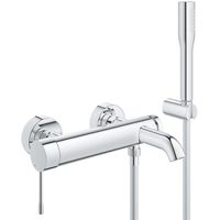 GROHE Essence Badkraan met omstel en koppelingen met douchegarnituur Chroom 25249001