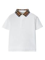 Burberry Kids EKD poloshirt met geruite kraag - Wit