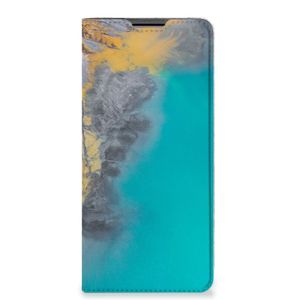 Motorola Edge 30 Pro Standcase Marble Blue Gold