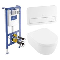 Villeroy & Boch Avento pack wandcloset - directflush - diepspoel - met inbouwreservoir - bedieningsplaat wit glans - Ceramic+ stone white 92242700 / 92249068 / 5656HRRW - thumbnail