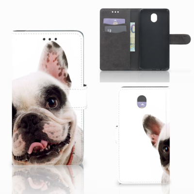 Samsung Galaxy J7 2017 | J7 Pro Telefoonhoesje met Pasjes Franse Bulldog