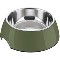 Hunter Melamine kom, kleur: kaki, met roestvrijstalen inzetstuk, antislip, kras- en schokbestendig, gemakkelijk te onderhouden, vaatwasmachinebestendig, grootte: 700 ml