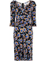 DVF Diane von Furstenberg robe fleurie Jin à col v - Noir - thumbnail