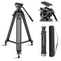 SIRUI AVT-12 Video Tripod, 72,8 inch Professional Carbon Fiber Tripod met vloeiende kop voor DSLR, camcorder, Quick Release Systemen met één knop, 360° pan & +90°/-75° Tilt, Max Load 13,0 lb