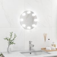 VidaXL Wandspiegel zonder lijst met LED-lampen rond glas - thumbnail