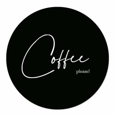 Muurcirkel Coffee Please zwart 20 Aluminium Ophangsysteem