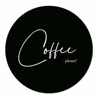 Muurcirkel Coffee Please zwart 20 Aluminium Ophangsysteem
