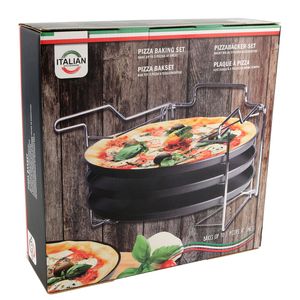 Pizzaplaat bakset met 3 bakplaten 29 cm