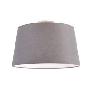 QAZQA Moderne plafondlamp met donkergrijze kap 35 cm - Combi