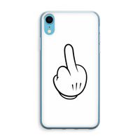 Middle finger white: iPhone XR Transparant Hoesje - thumbnail