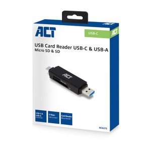 ACT Connectivity USB-C/USB-A kaartlezer, SD/micro SD kaartlezer