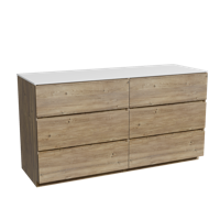 Storke Edge staand badmeubel 150 x 52 cm ruw eiken met Tavola enkel of dubbel wastafelblad in solid surface mat wit - thumbnail